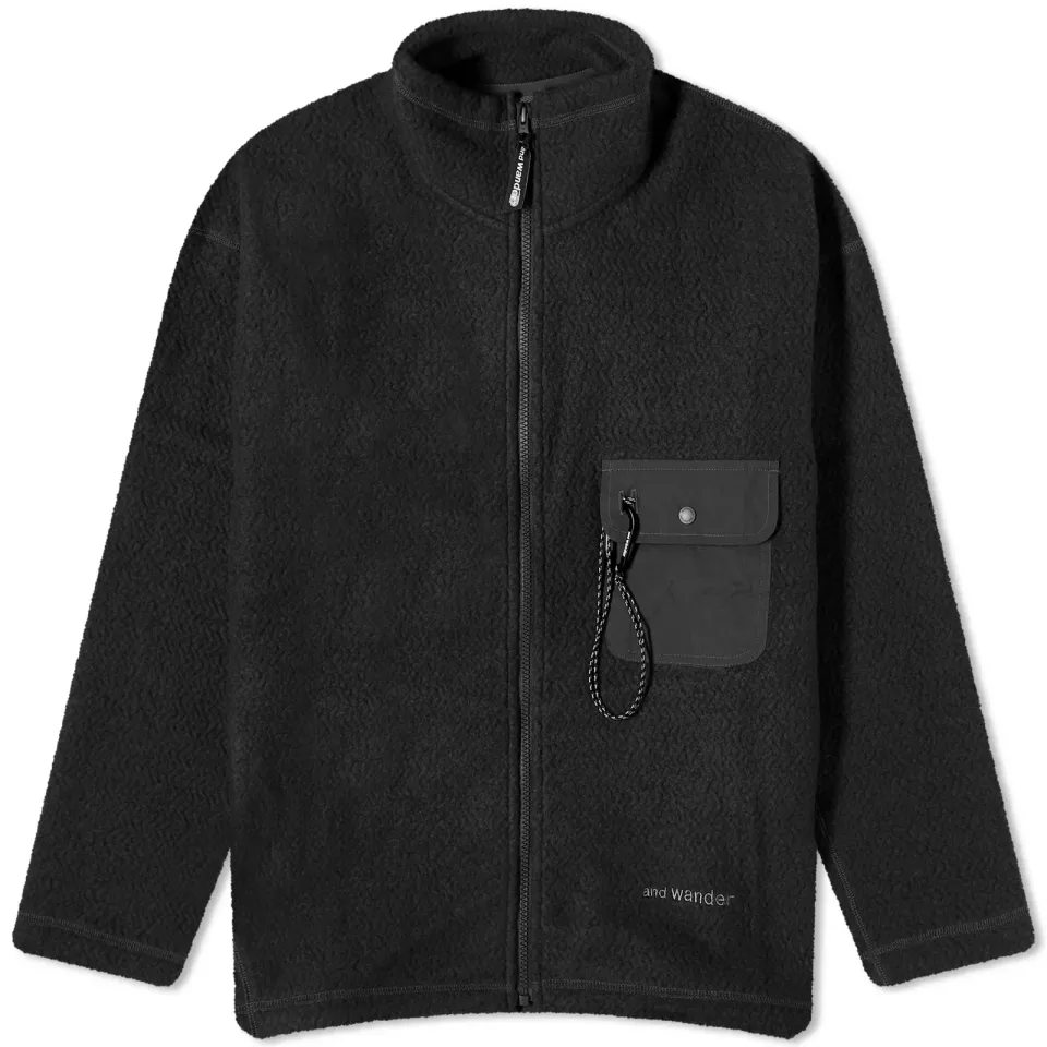 Re Wool Jacquard Zip Fleece Jacket