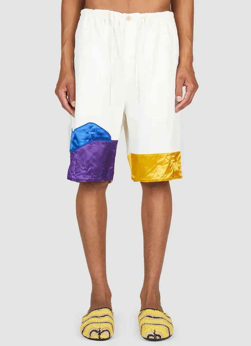 Colour Block Cuff Shorts