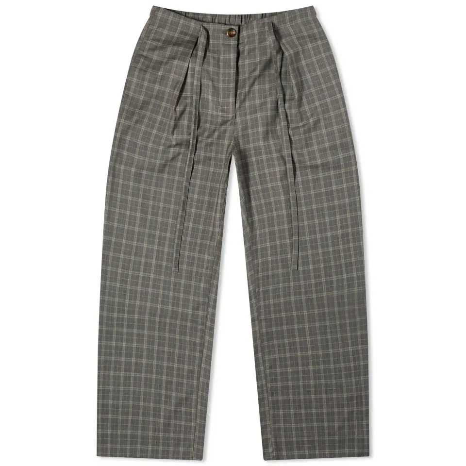 Wool Check Trousers
