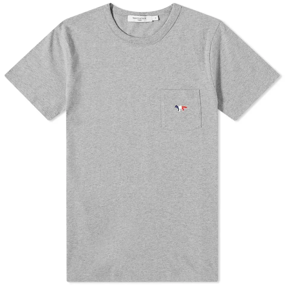 Maison Kitsuné Tricolor Fox Patch Classic Pocket T-Shirt
