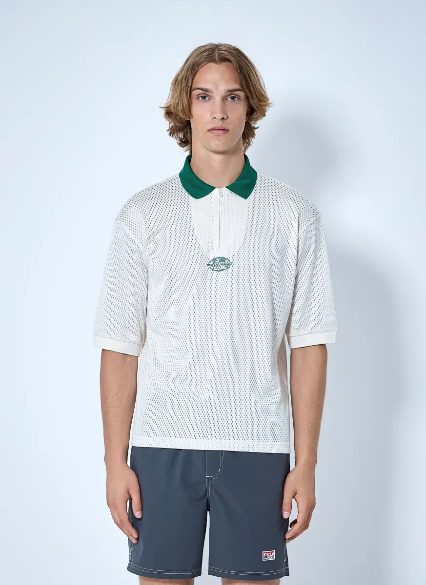 Quarter Zip Jersey Polo Shirt