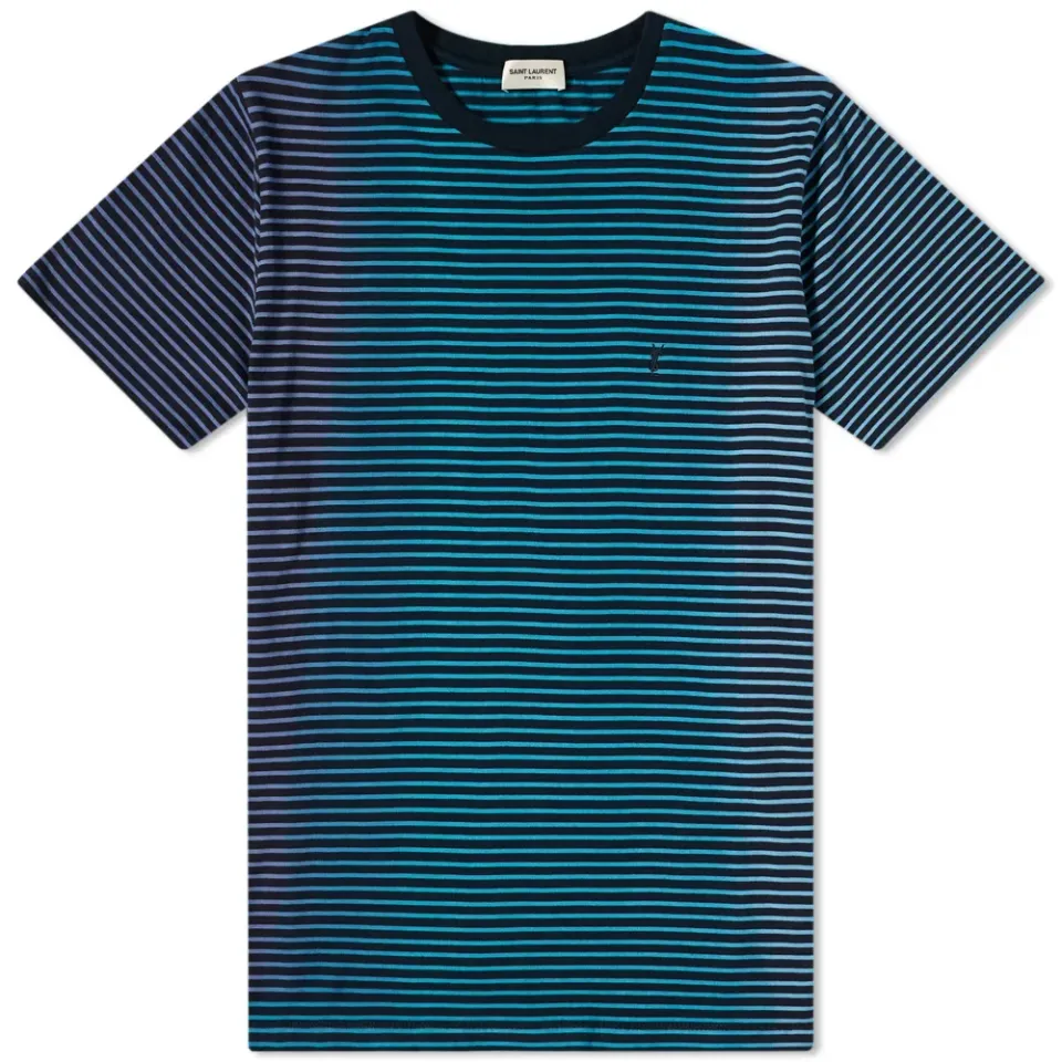 Ysl Logo Stripe T-Shirt