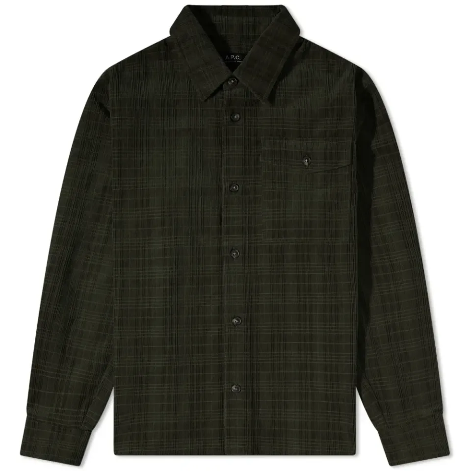 A.P.C. Basile Check Corduroy Overshirt
