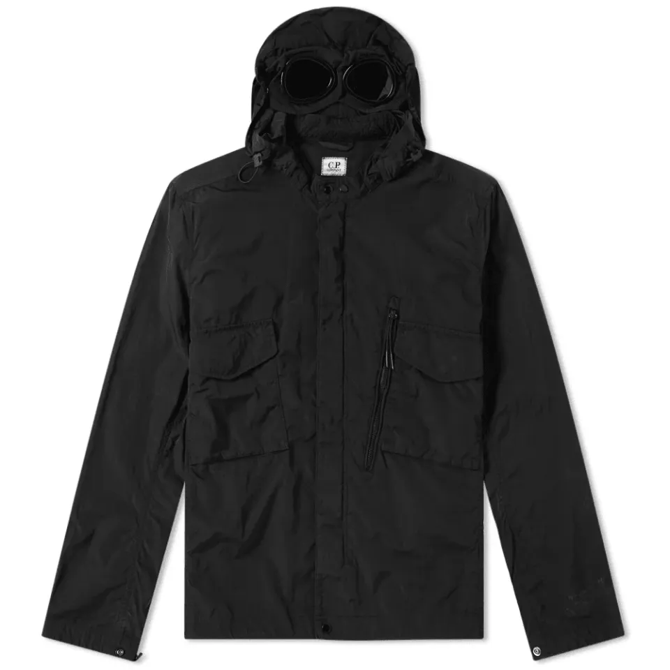 Chrome Goggle Hooded Shirt Jacket