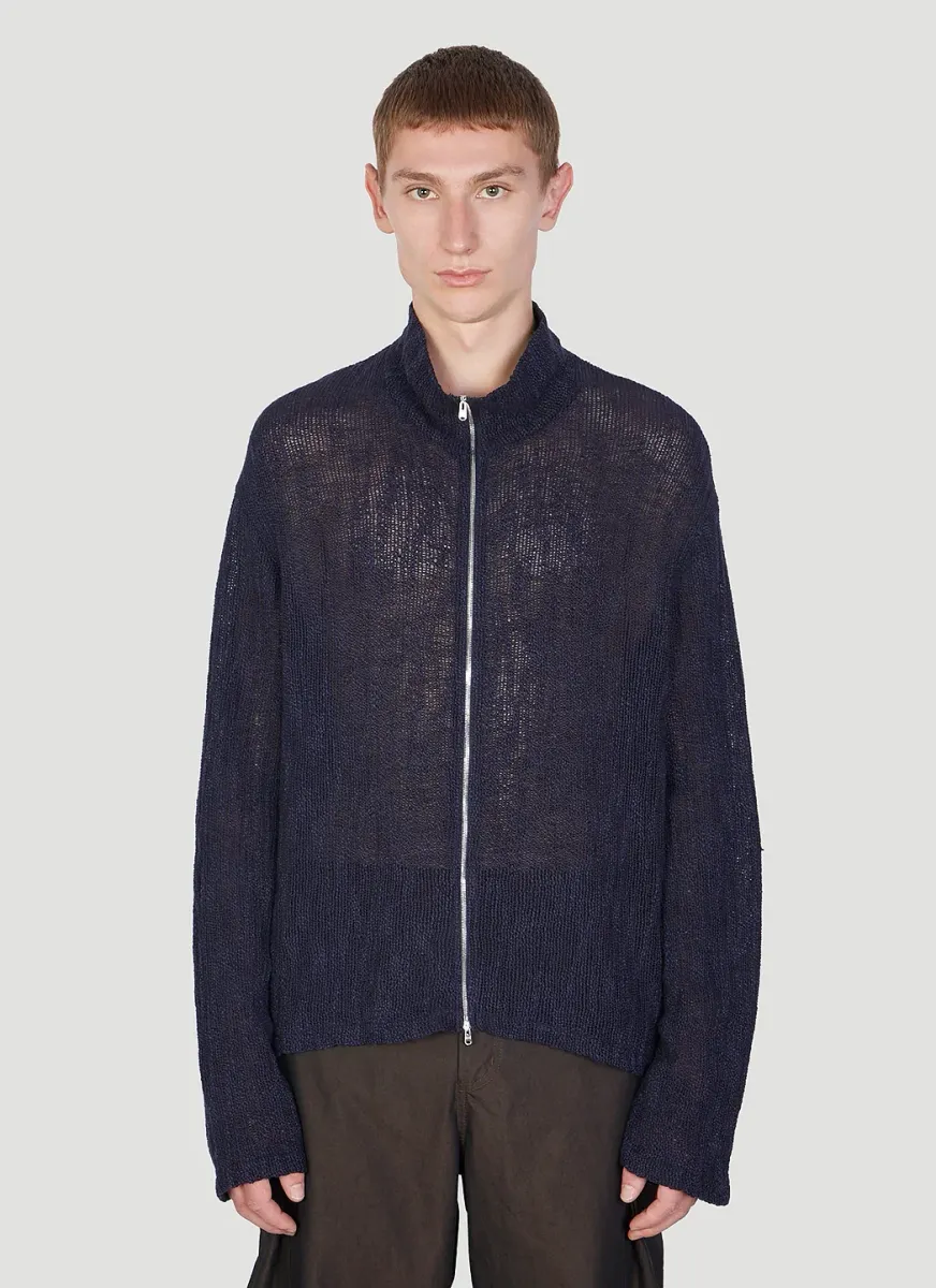 Shrunken Full Zip Polo Cardigan