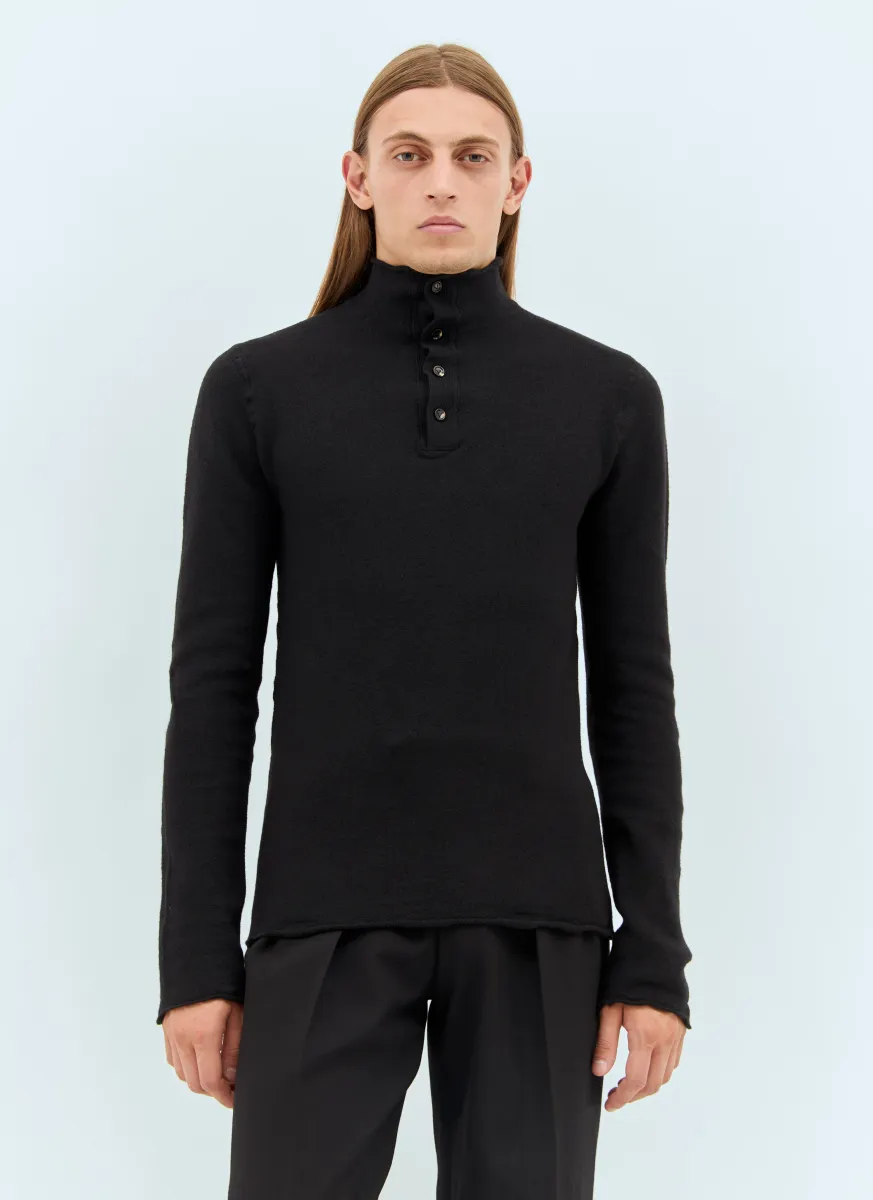 Distorted High Neck Wool Sweater