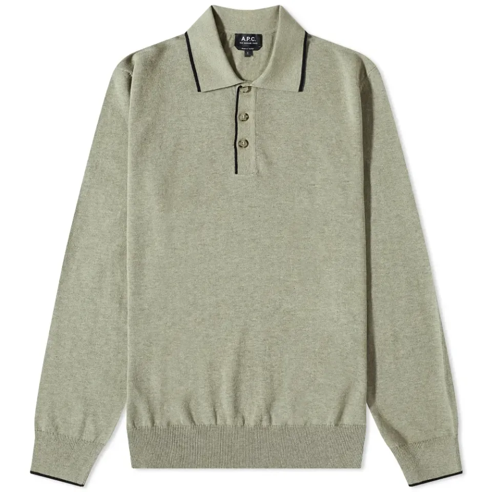 A.P.C. Long Sleeve Basile Knit Polo
