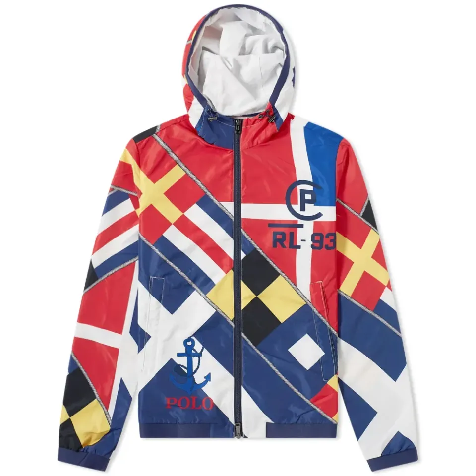 CP93 Sailing Flag Print Windbreaker