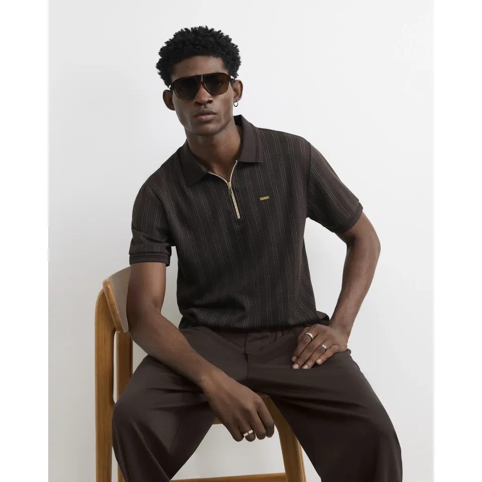 Slim Fit Pinstripe Polo Shirt