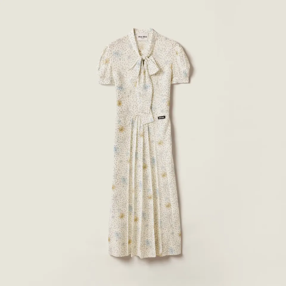 Long crêpe de Chine dress