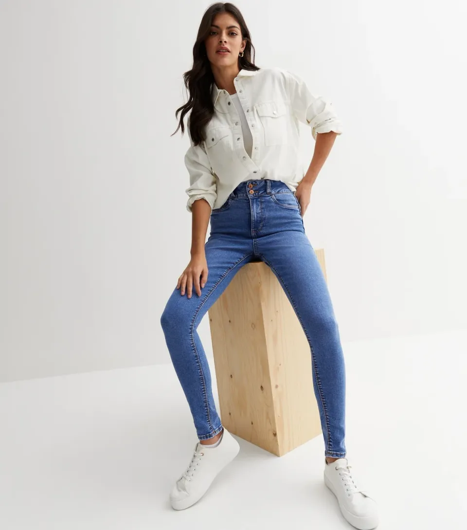 Women's Bright Blue Lift & Shape High Waist Yazmin Skinny Jeans