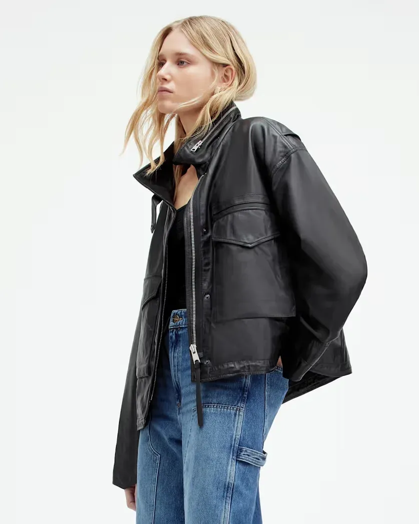 Clay Oversized Leather Jacket