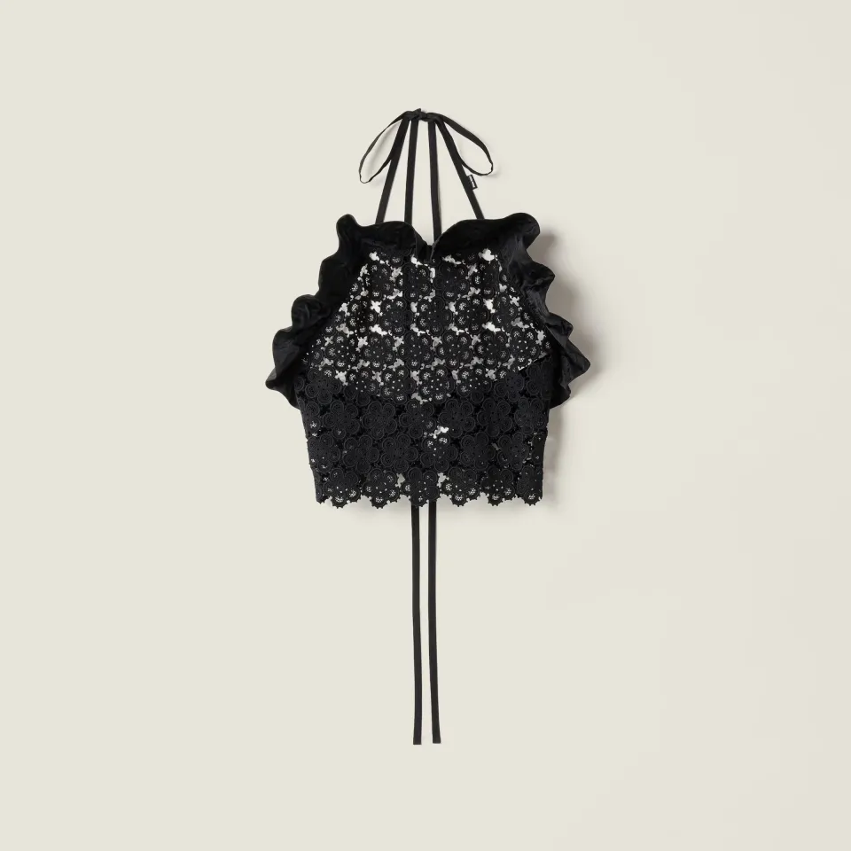 Macramé pinafore top