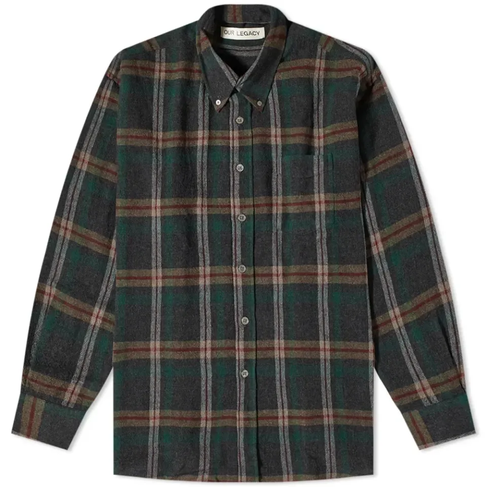 Check Flannel Borrowed Button Down Shirt