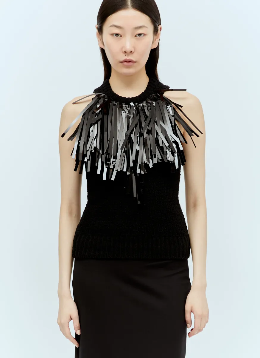 Embellished Knitted Tank Top