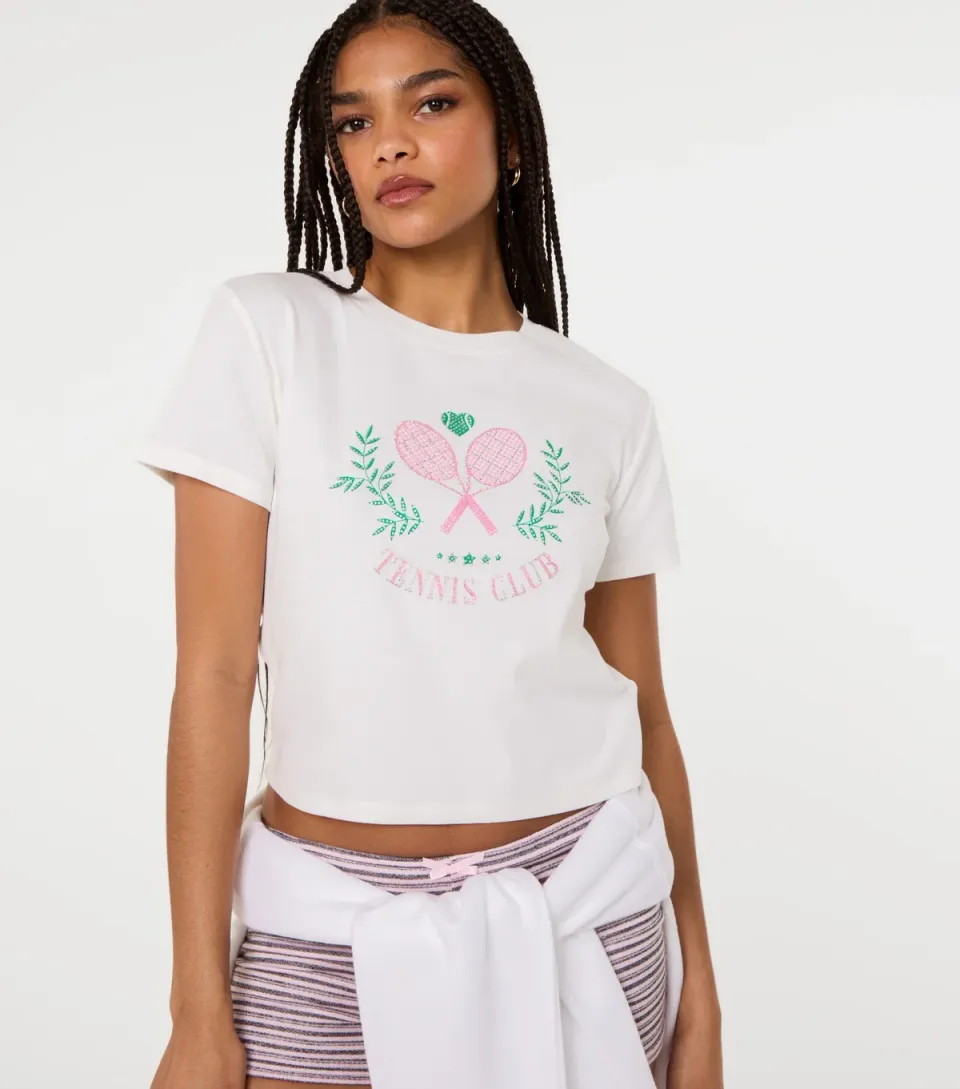 Women's White Tennis Club T-Shirt