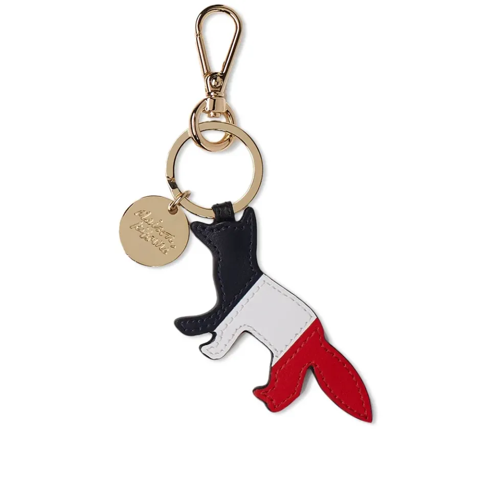 Maison Kitsuné Leather Tricolour Keyring
