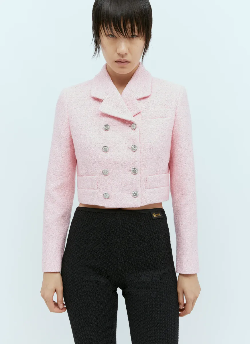 Sequin Bouclé Cropped Blazer