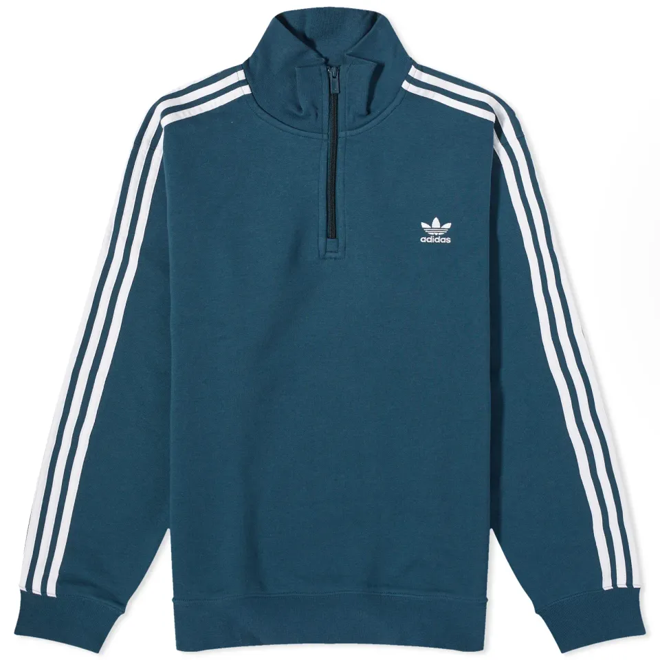 3 Stripe Half Zip Crew Sweater
