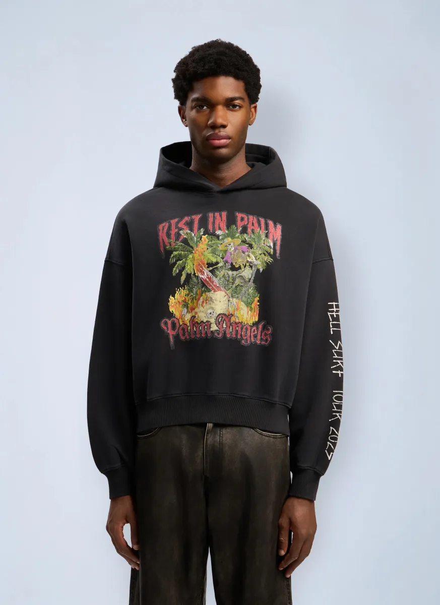 Rest In Palm Loose Hooded Sweatshirt