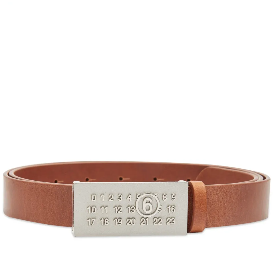 Number Logo Leather Belt