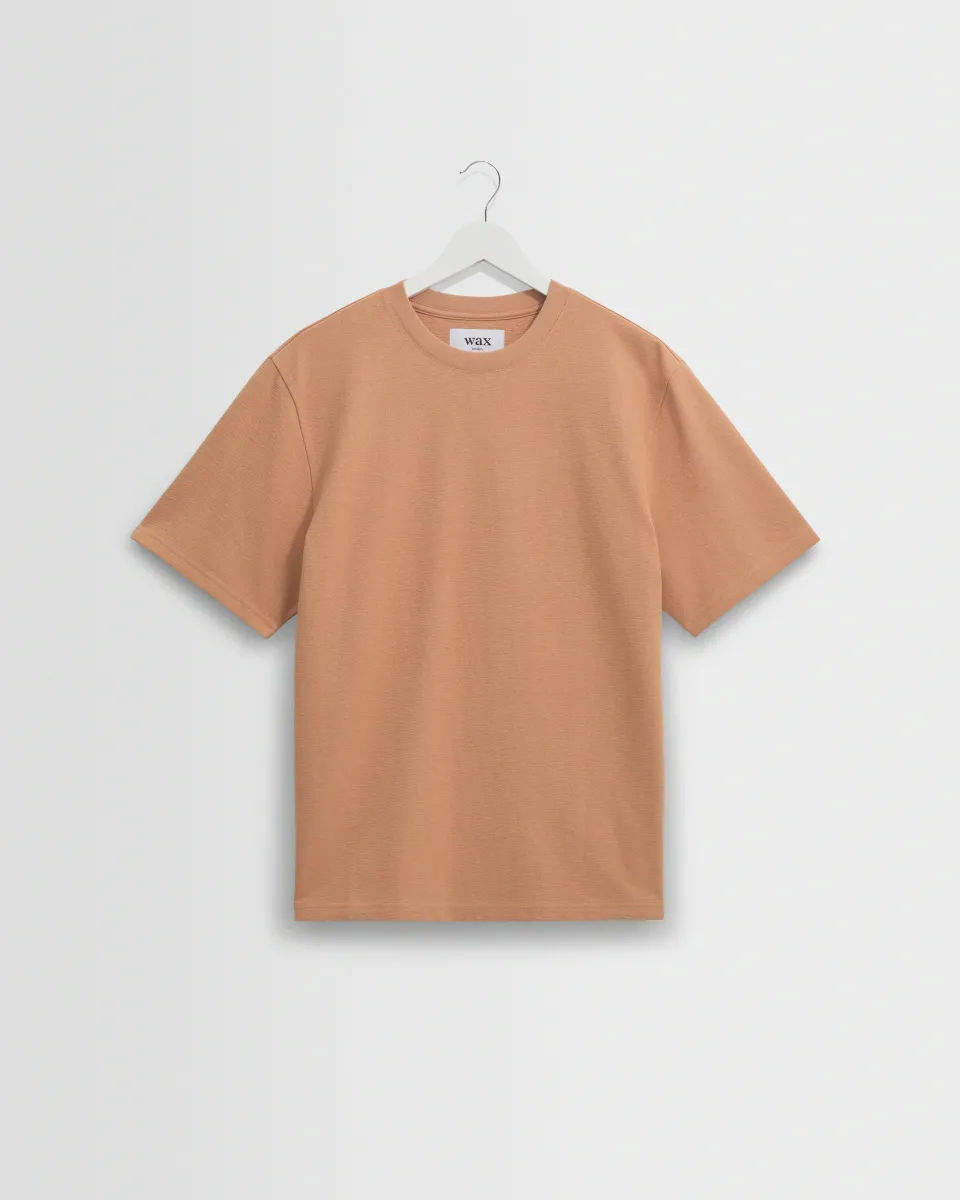 Dean - Dusty Orange Textured Organic Cotton t-Shirt