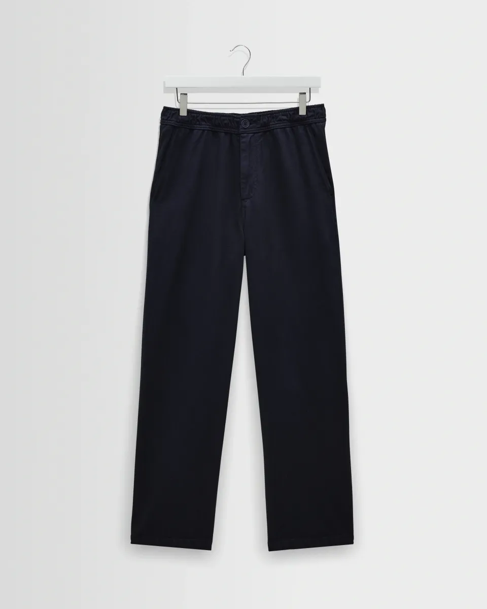 Hyde - Navy Organic Cotton Twill Straight Fit Trousers