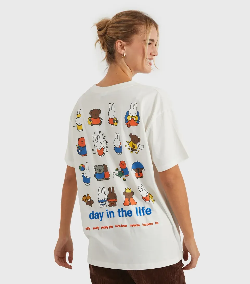 Women's White Miffy Day in the Life Top