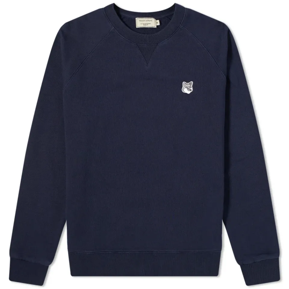 Maison Kitsuné Grey Fox Head Patch Classic Crew Sweat