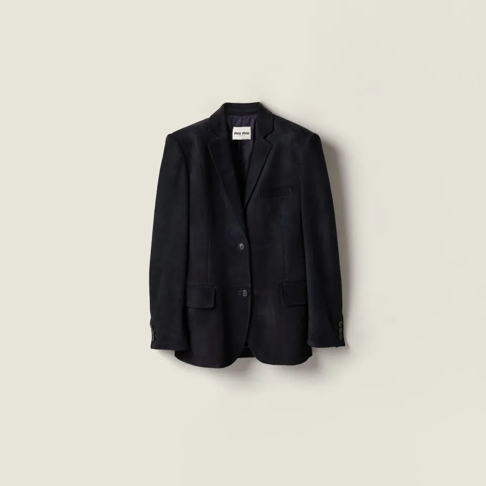 Waxed suede leather jacket