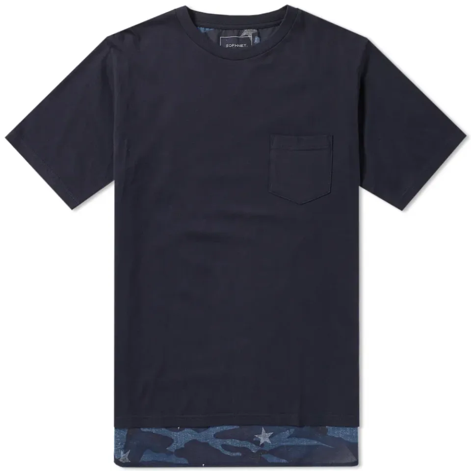 SOPHNET. Camouflage Loan Star Long Back Panel Pocket Tee