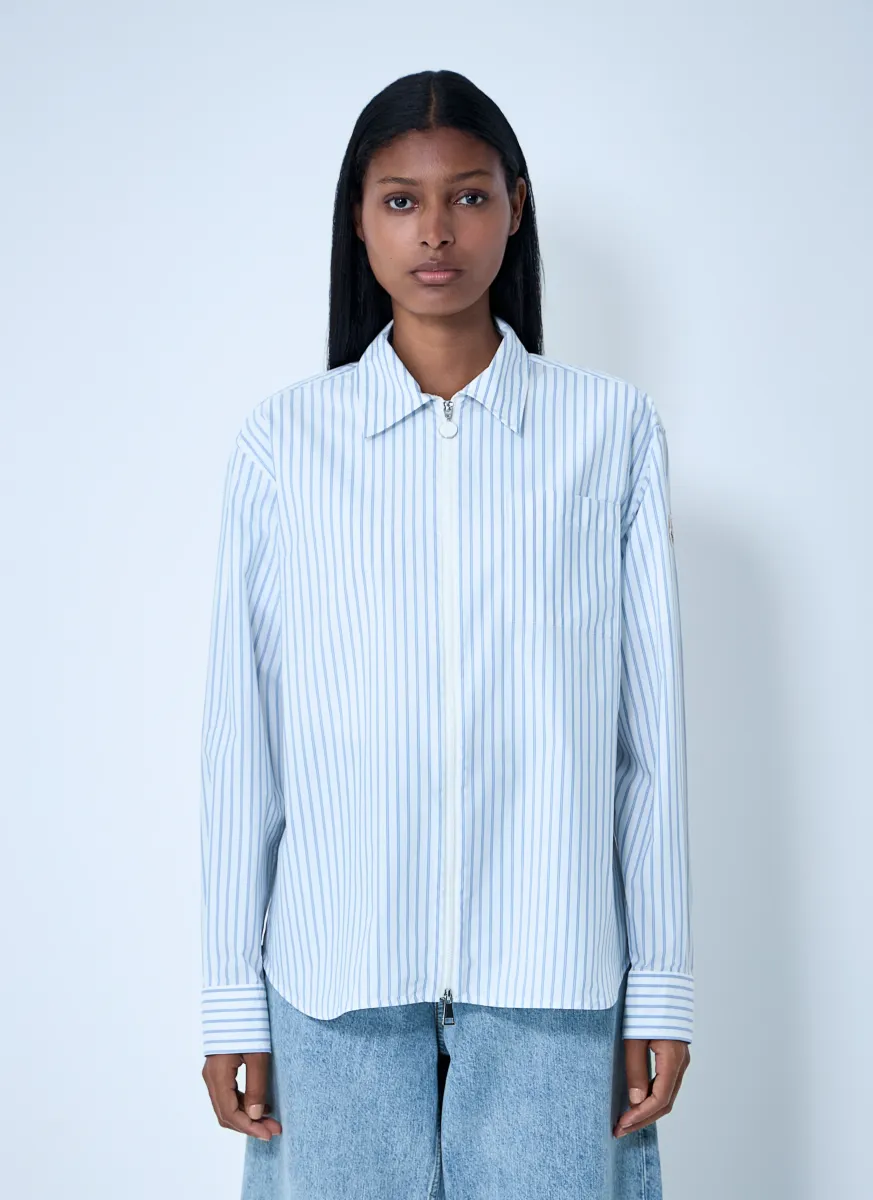 Striped Shirt With Logo Patch