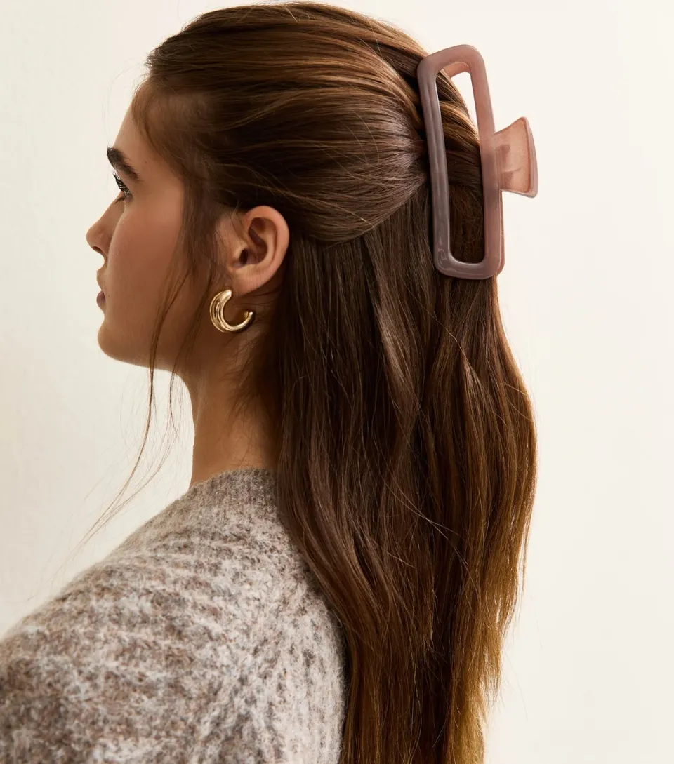 Brown Long Rectangle Cut Out Bulldog Clip