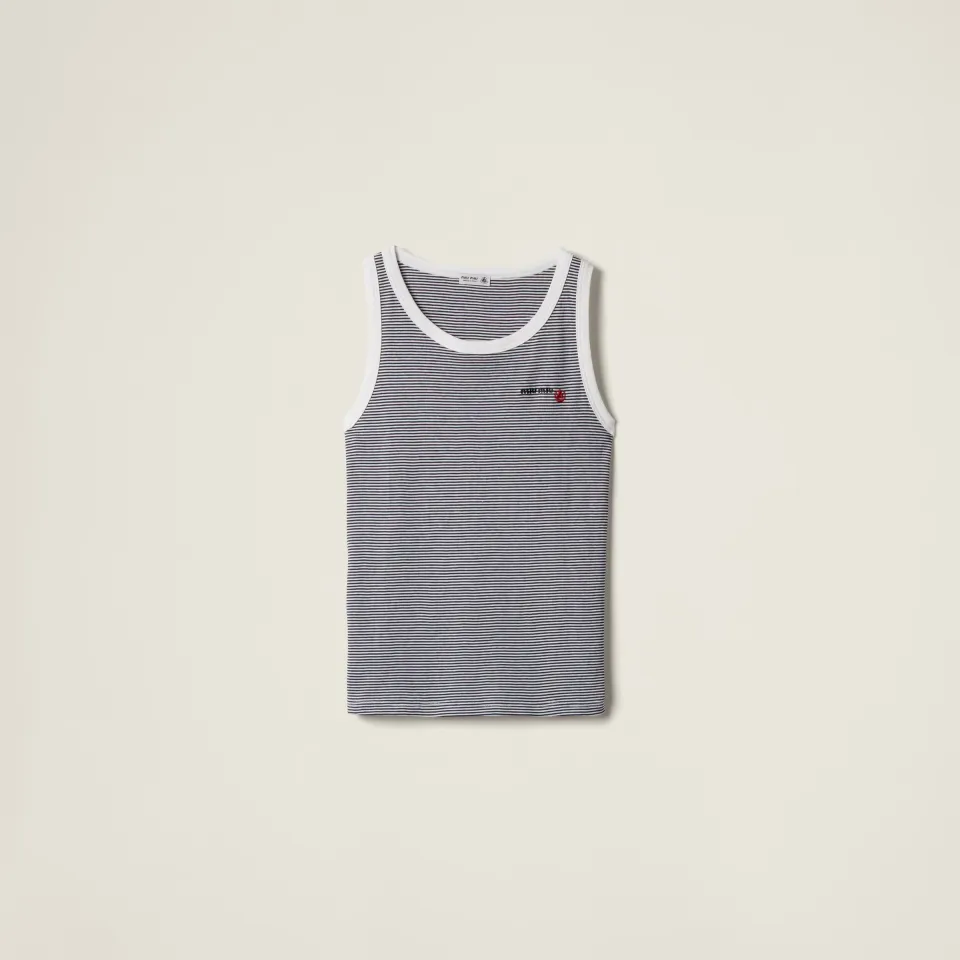 Petit Bateau X Miu Miu ribbed jersey top