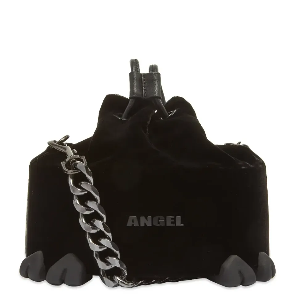 Black Velvet Dragon Tooth Drawstring Bag