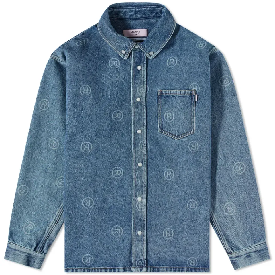 All Over Logo Denim Overshirt