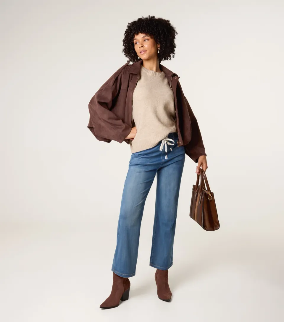 Women's Blue Elasticated Waist Jeans