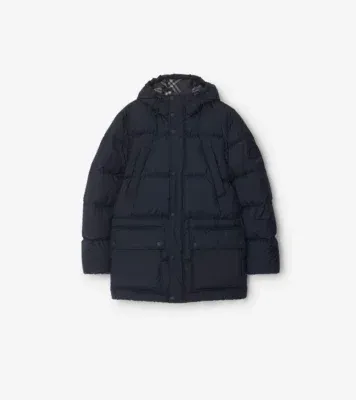 Hooded Puffer Jacket in Navy blue - Men, Nylon