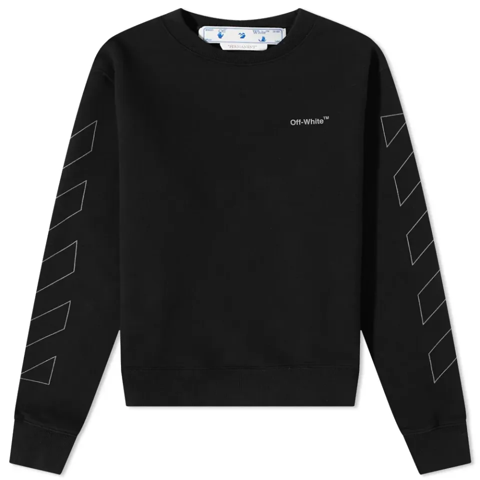 Diagonal Outline Slim Crew Sweat