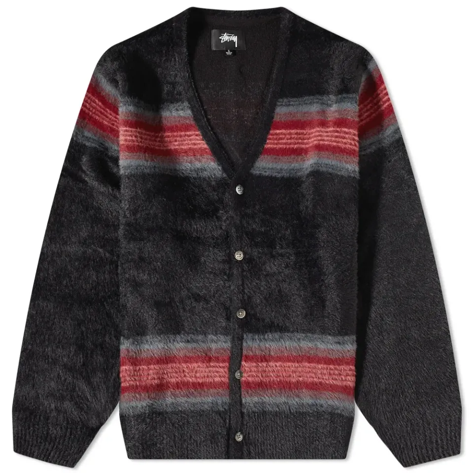 Stripe Shaggy Cardigan
