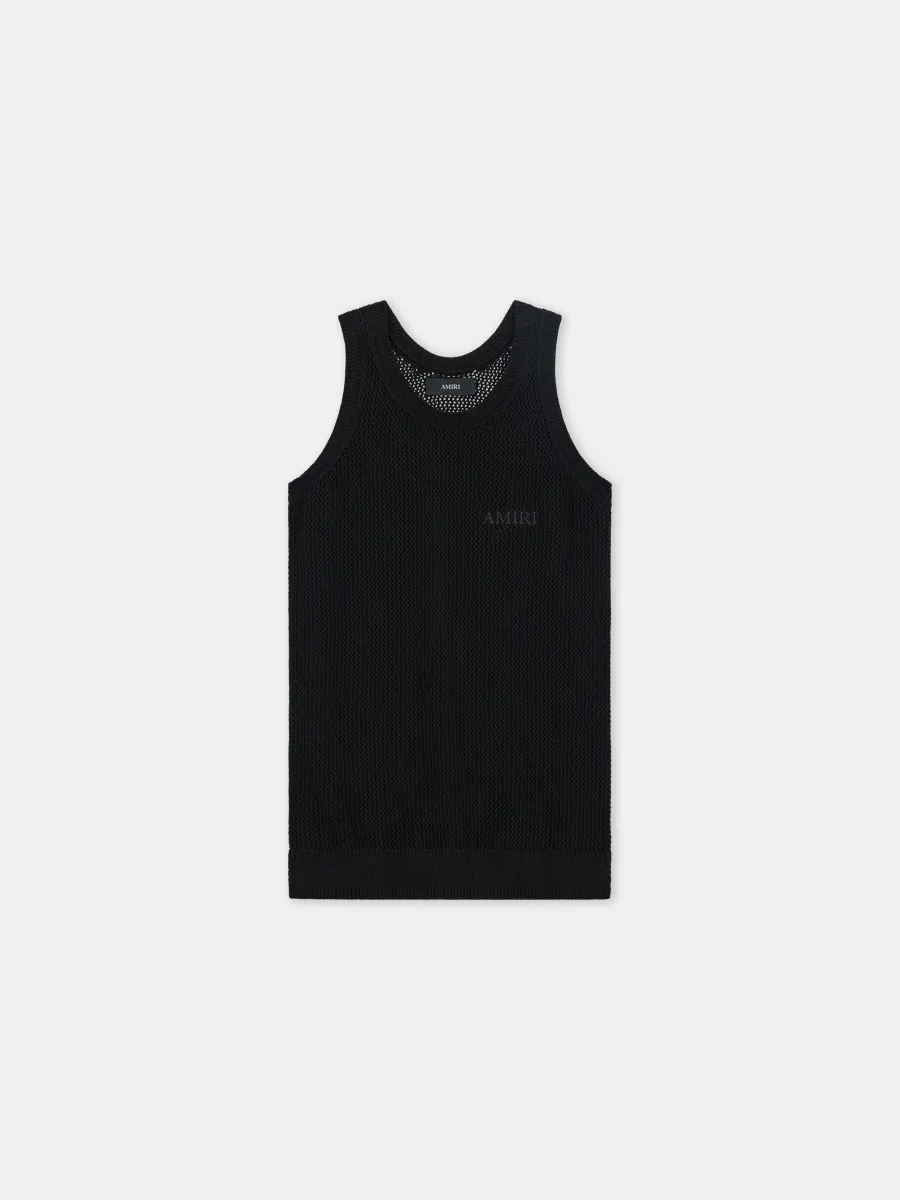 KNIT MESH TANK - Black