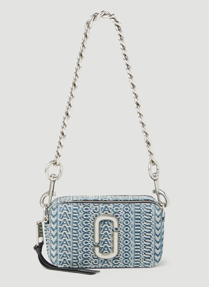 Monogram Washed Denim Snapshot Shoulder Bag
