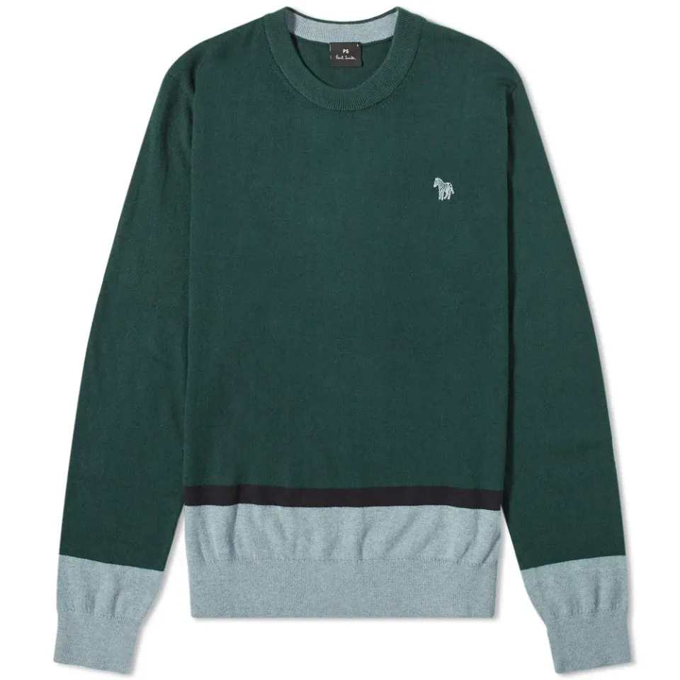 Zebra Panel Crew Knit