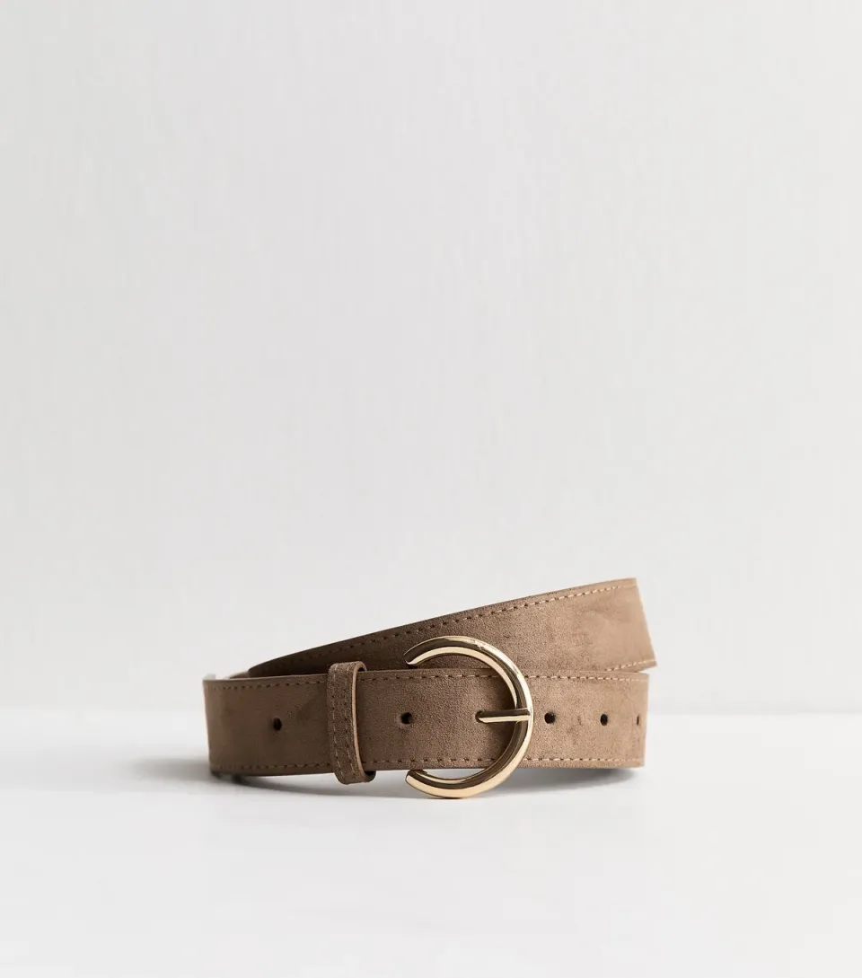 Light Brown Faux Suede Belt