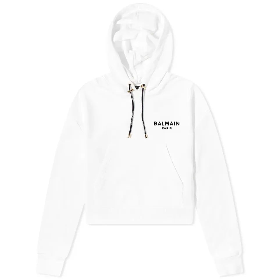 Flock Logo Cropped Hoodie