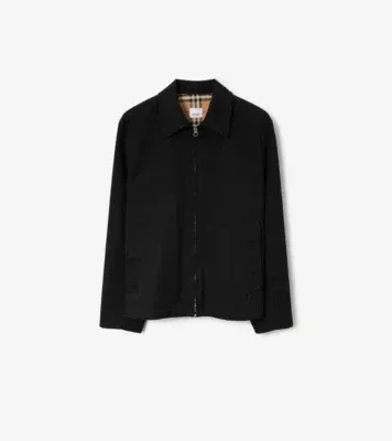 Gabardine Harrington Jacket in Black - Men, Cotton Gabardine