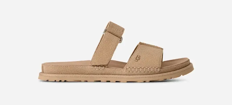 GoldenGaze Slide, Suede/Polyester/Leather