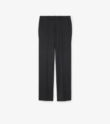 Wool Cashmere Sloane Tailored Trousers in Light iron grey/black