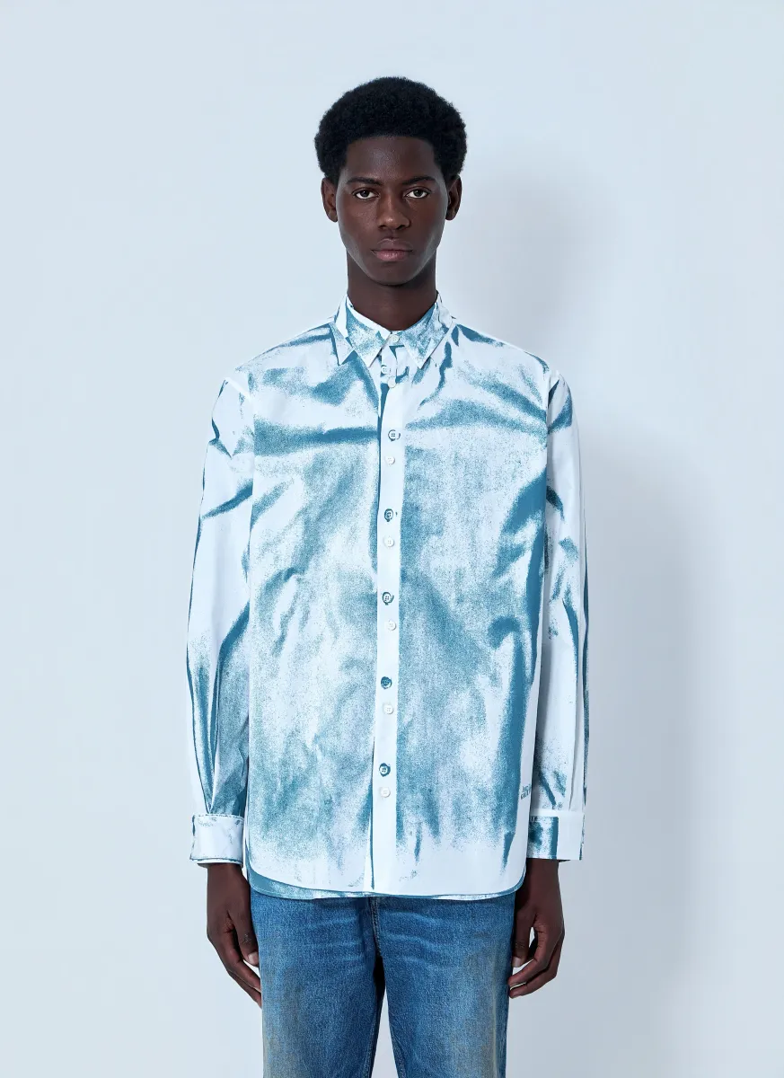 Abstract Print Button-Down Shirt