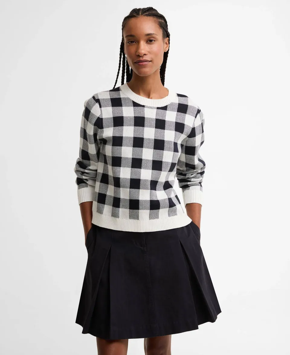 Avebury Gingham Crew Neck Jumper